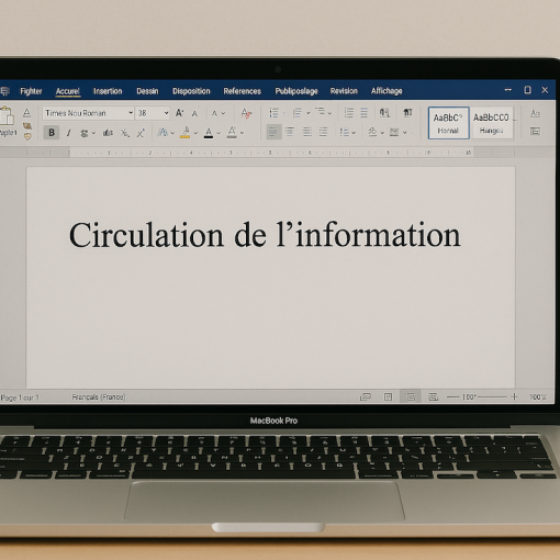 Un écran d'ordinateur sur lequel est affiché un programme de traitement de texte.