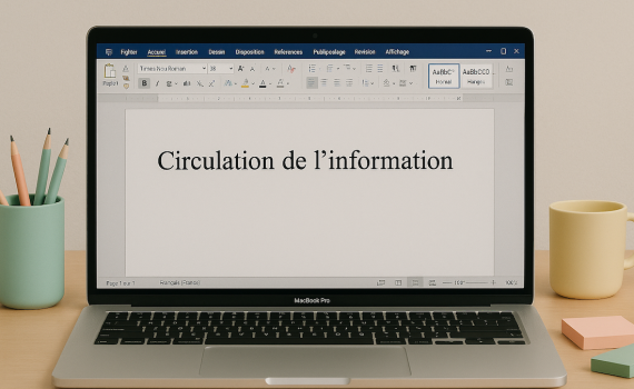 Un écran d'ordinateur sur lequel est affiché un programme de traitement de texte.