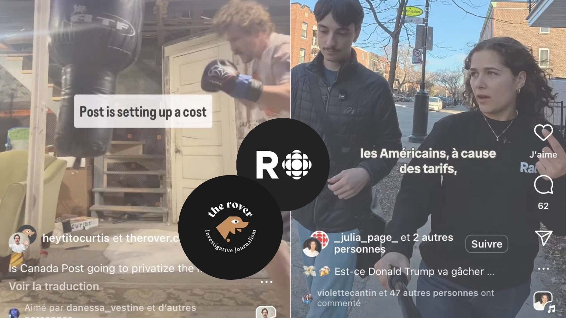 Le journalisme authentique en vidéo verticale par Christopher Curtis (à gauche) et Julia Pagé (à droite).